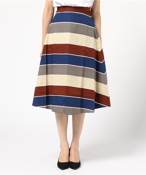 titivate(ティティベイト)の「マルチボーダーフレアスカート(スカート・レディース・ブラック/ブラウン・M/S)」の8枚目の写真