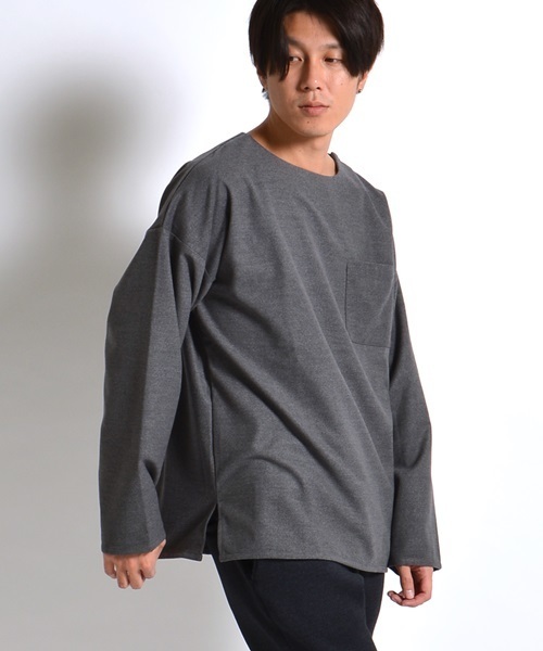 SHIPS JET BLUE（シップスジェットブルー）の「SHIPS JET BLUE: T/W プルオーバーシャツ■（シャツ/ブラウス・メンズ・ブラック/オリーブ/グレー・MEDIUM/LARGE/SMALL）」の3枚目の写真