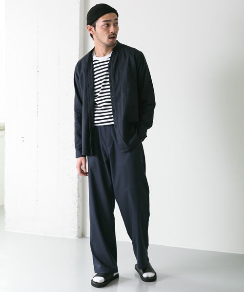 URBAN RESEARCH DOORS MENS（アーバンリサーチ ドアーズ メンズ）の「DOORS Cotton Linen Voile Skipper Shirts（シャツ/ブラウス・メンズ・ネイビー/カーキ・38/40）」の15枚目の写真