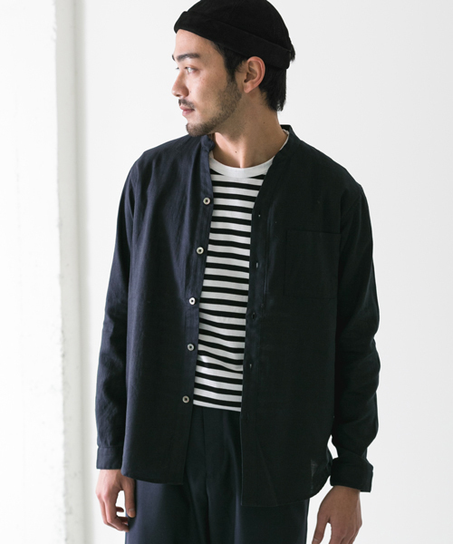 URBAN RESEARCH DOORS MENS（アーバンリサーチ ドアーズ メンズ）の「DOORS Cotton Linen Voile Skipper Shirts（シャツ/ブラウス・メンズ・ネイビー/カーキ・38/40）」の14枚目の写真