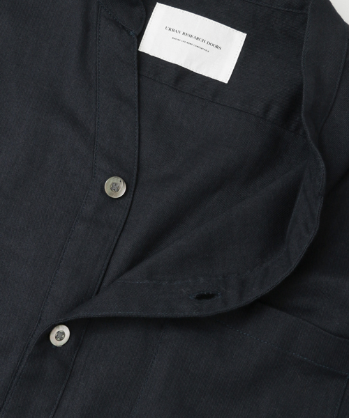 URBAN RESEARCH DOORS MENS（アーバンリサーチ ドアーズ メンズ）の「DOORS Cotton Linen Voile Skipper Shirts（シャツ/ブラウス・メンズ・ネイビー/カーキ・38/40）」の7枚目の写真