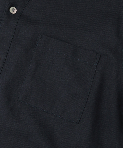 URBAN RESEARCH DOORS MENS（アーバンリサーチ ドアーズ メンズ）の「DOORS Cotton Linen Voile Skipper Shirts（シャツ/ブラウス・メンズ・ネイビー/カーキ・38/40）」の4枚目の写真