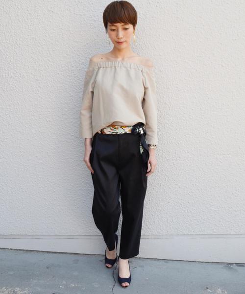 Prefer SHIPS（プリファーシップス）の「Prefer SHIPS: タックコクーンパンツ◇（その他パンツ・レディース・ブラック/オフホワイト/ベージュ・38/36）」の6枚目の写真