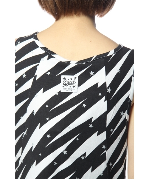 X-girl（エックスガール）の「THUNDER TANK DRESS（ワンピース・レディース・ブラック/ピンク・SMALL/MEDIUM）」の6枚目の写真