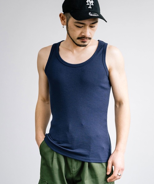 セール】Uネックテレコ素材タンクトップ（タンクトップ）｜Rocky