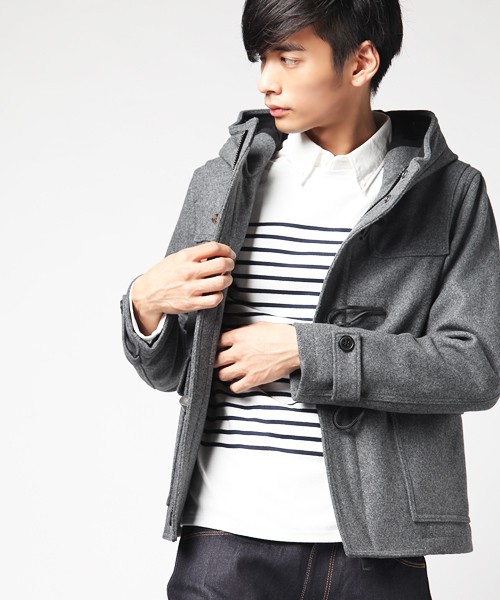 AMERICAN RAG CIE（アメリカンラグシー）の「AMERICANRAGCIE(114-ATS-M112-CO001）（ダッフルコート・メンズ・ブラック/グレー/キャメル・1/2/3）」の2枚目の写真