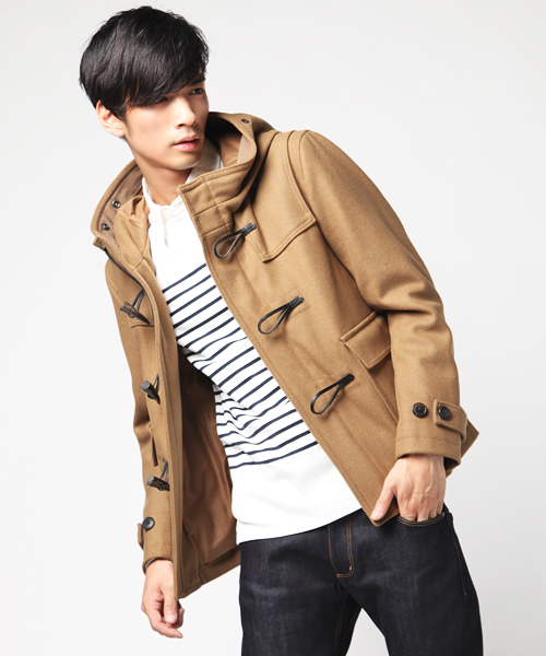 AMERICAN RAG CIE（アメリカンラグシー）の「AMERICANRAGCIE(114-ATS-M112-CO001）（ダッフルコート・メンズ・ブラック/グレー/キャメル・1/2/3）」の4枚目の写真