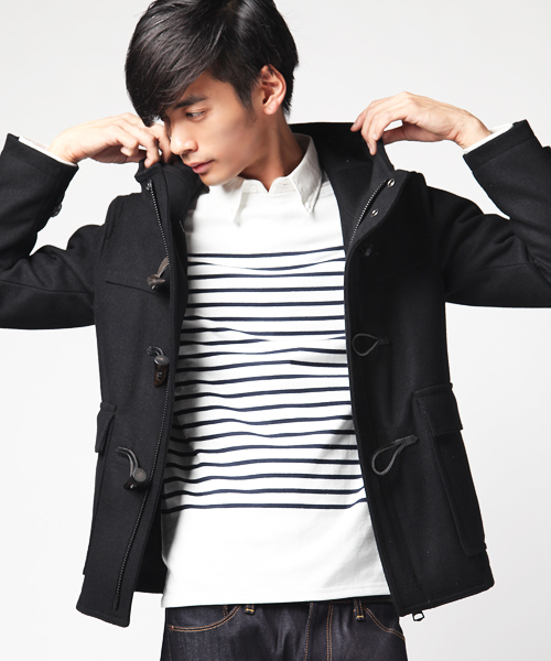 AMERICAN RAG CIE（アメリカンラグシー）の「AMERICANRAGCIE(114-ATS-M112-CO001）（ダッフルコート・メンズ・ブラック/グレー/キャメル・1/2/3）」の6枚目の写真