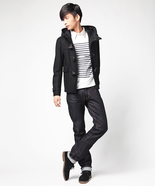 AMERICAN RAG CIE（アメリカンラグシー）の「AMERICANRAGCIE(114-ATS-M112-CO001）（ダッフルコート・メンズ・ブラック/グレー/キャメル・1/2/3）」の14枚目の写真