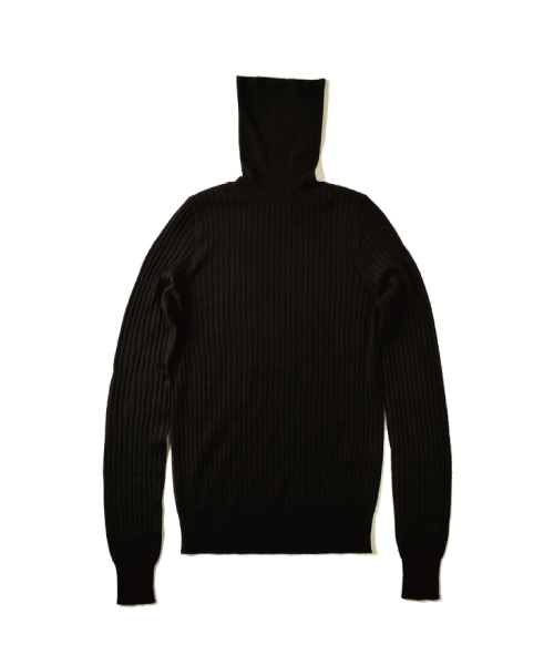 Drawer ドゥロワー 18G カシミヤシルクリブタートルニット2 黒