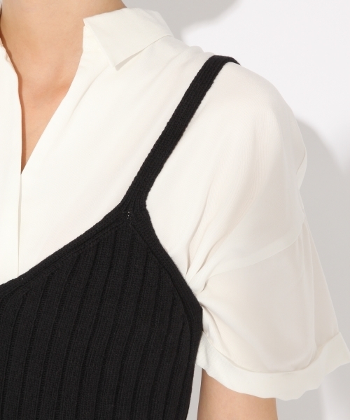 LOWRYS FARM（ローリーズファーム）の「５Ｇリブニットキャミ　767133（キャミソール・レディース・オフホワイト/ブラウン/ブラック・FREE）」の8枚目の写真