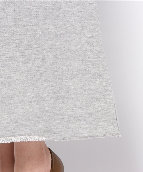 DISCOAT（ディスコート）の「ﾗﾒ裏毛ﾛﾝｸﾞｽｶｰﾄ（スカート・レディース・アイボリー/グレー/ピンクベージュ・ﾌﾘ-）」の7枚目の写真