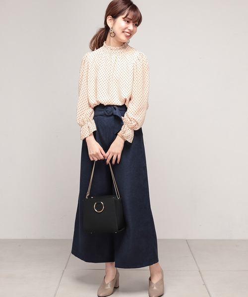 natural couture（ナチュラルクチュール）の「ドットフロッキーちびハイブラウス（シャツ/ブラウス・レディース・アイボリー/ピンク/ブラック・FREE）」の17枚目の写真