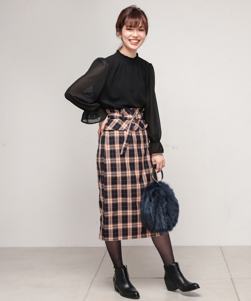 natural couture（ナチュラルクチュール）の「ドットフロッキーちびハイブラウス（シャツ/ブラウス・レディース・アイボリー/ピンク/ブラック・FREE）」の21枚目の写真