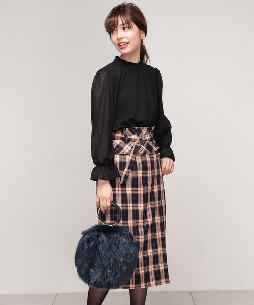 natural couture（ナチュラルクチュール）の「ドットフロッキーちびハイブラウス（シャツ/ブラウス・レディース・アイボリー/ピンク/ブラック・FREE）」の13枚目の写真