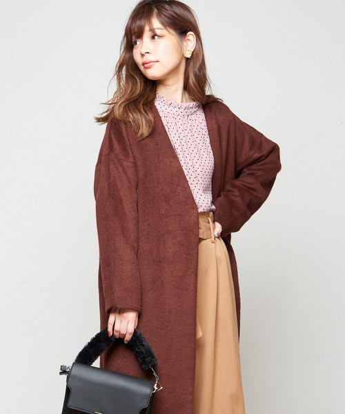 natural couture（ナチュラルクチュール）の「ドットフロッキーちびハイブラウス（シャツ/ブラウス・レディース・アイボリー/ピンク/ブラック・FREE）」の7枚目の写真