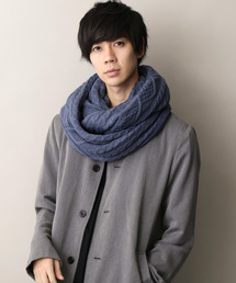 MONO-MART | 大判ロングアラン編みスヌード/モヘヤタッチカラースヌード/2017Winter(ストール/ショール)