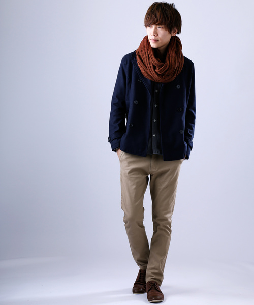 MONO-MART（モノマート）の「大判ロングアラン編みスヌード/モヘヤタッチカラースヌード（ストール/ショール・メンズ・ブラック/ベージュ/ネイビー/オフホワイト/ピンク/ブルー/杢グレー/ブラウン系その他/ワイン・FREE）」の19枚目の写真