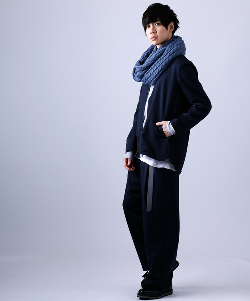 MONO-MART（モノマート）の「大判ロングアラン編みスヌード/モヘヤタッチカラースヌード（ストール/ショール・メンズ・ブラック/ベージュ/ネイビー/オフホワイト/ピンク/ブルー/杢グレー/ブラウン系その他/ワイン・FREE）」の22枚目の写真