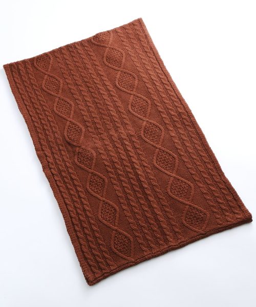 MONO-MART（モノマート）の「大判ロングアラン編みスヌード/モヘヤタッチカラースヌード（ストール/ショール・メンズ・ブラック/ベージュ/ネイビー/オフホワイト/ピンク/ブルー/杢グレー/ブラウン系その他/ワイン・FREE）」の16枚目の写真