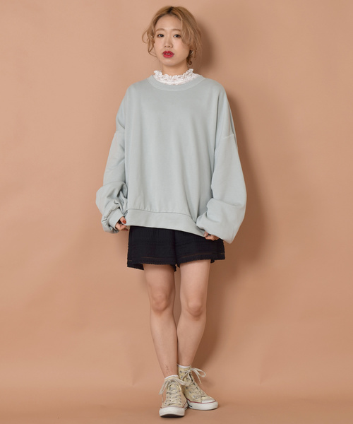 w closet(ダブルクローゼット)の「フリルレースショートパンツ(その他パンツ・レディース・オフホワイト/キナリ/ブラック・FREE)」の8枚目の写真