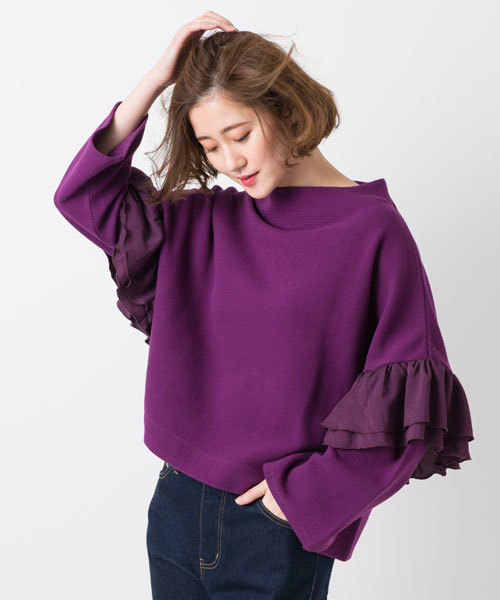 Ciaopanic Typy チャオパニックティピー の モックネック袖フリルカットソー Tシャツ カットソー Wear