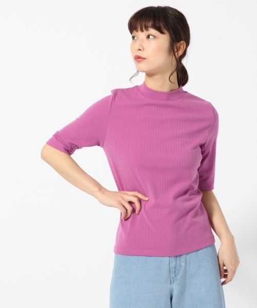 LOWRYS FARM（ローリーズファーム）の「トタンテレコハイネック　784511 （Tシャツ/カットソー・レディース・オフホワイト/ブラック/パープル/オレンジ/ホワイト×ブラック/グレー・LARGE/MEDIUM）」の6枚目の写真