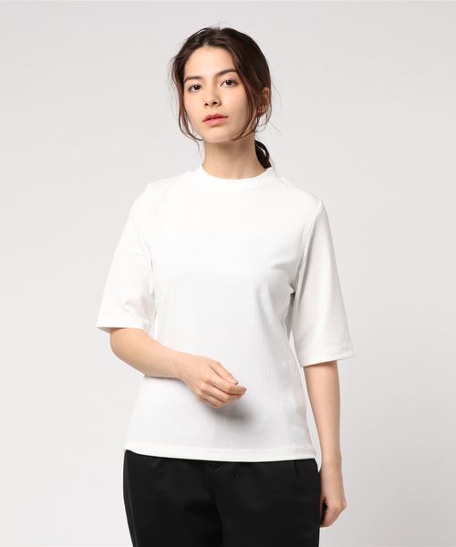 LOWRYS FARM（ローリーズファーム）の「トタンテレコハイネック　784511 （Tシャツ/カットソー・レディース・オフホワイト/ブラック/パープル/オレンジ/ホワイト×ブラック/グレー・LARGE/MEDIUM）」の15枚目の写真