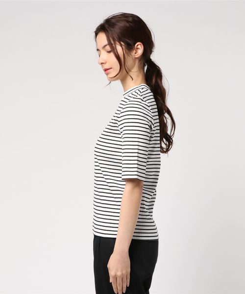 LOWRYS FARM（ローリーズファーム）の「トタンテレコハイネック　784511 （Tシャツ/カットソー・レディース・オフホワイト/ブラック/パープル/オレンジ/ホワイト×ブラック/グレー・LARGE/MEDIUM）」の7枚目の写真