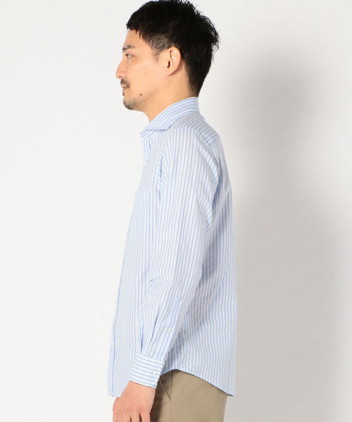 SHIPS(シップス)の「SHIPS: セミワイド レノクロス ストライプ シャツ(シャツ/ブラウス・メンズ・ライトブルー/ネイビー・SMALL/X-LARGE/MEDIUM/LARGE)」の11枚目の写真