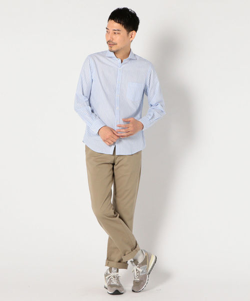 SHIPS(シップス)の「SHIPS: セミワイド レノクロス ストライプ シャツ(シャツ/ブラウス・メンズ・ライトブルー/ネイビー・SMALL/X-LARGE/MEDIUM/LARGE)」の9枚目の写真