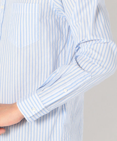 SHIPS(シップス)の「SHIPS: セミワイド レノクロス ストライプ シャツ(シャツ/ブラウス・メンズ・ライトブルー/ネイビー・SMALL/X-LARGE/MEDIUM/LARGE)」の7枚目の写真