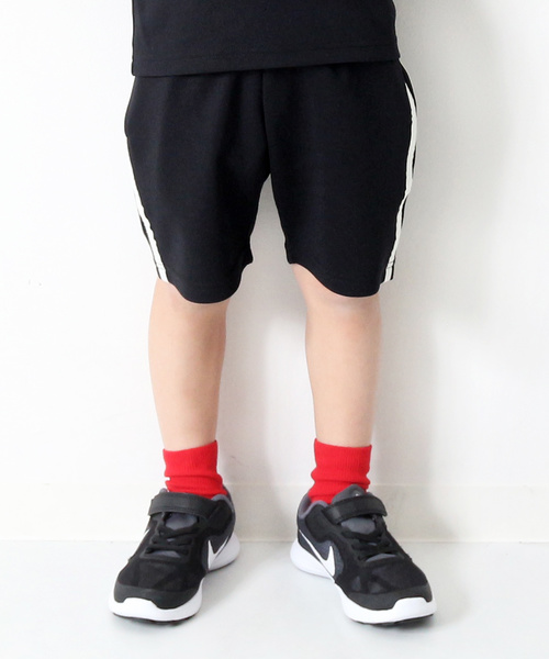 devirock（デビロック）の「ライン入りハーフパンツ 吸汗速乾 スポーツミックス（その他パンツ・キッズ・ブラック/ネイビー/ブルー/レッド/イエロー・110cm/100cm/120cm/130cm/140cm/150cm/160cm）」の2枚目の写真