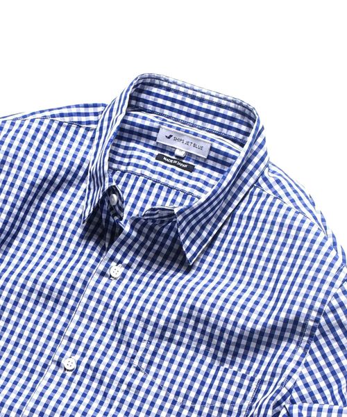 SHIPS JET BLUE（シップスジェットブルー）の「SHIPS JET BLUE: COOLMAX チェック&ストライプ レギュラーカラー七分袖シャツ◇（シャツ/ブラウス・メンズ・ブラック/ダークグレー/ブルー/ネイビー/ブルー系その他・SMALL/X-SMALL/LARGE/MEDIUM）」の14枚目の写真