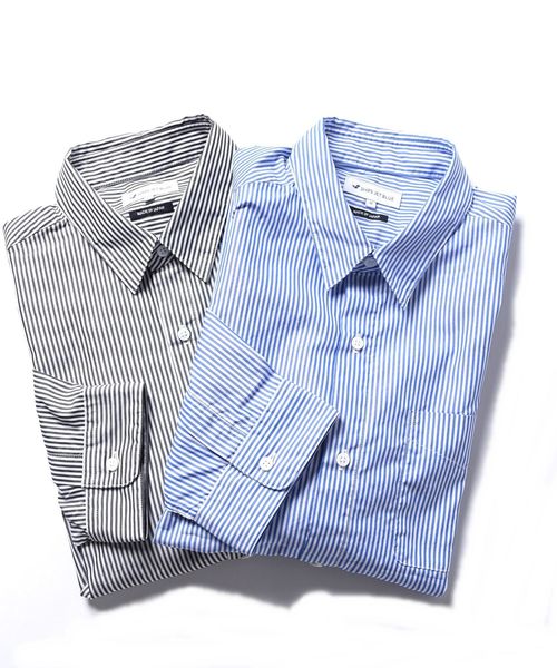 SHIPS JET BLUE（シップスジェットブルー）の「SHIPS JET BLUE: COOLMAX チェック&ストライプ レギュラーカラー七分袖シャツ◇（シャツ/ブラウス・メンズ・ブラック/ダークグレー/ブルー/ネイビー/ブルー系その他・SMALL/X-SMALL/LARGE/MEDIUM）」の19枚目の写真