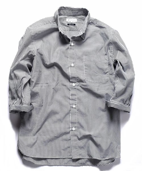 SHIPS JET BLUE（シップスジェットブルー）の「SHIPS JET BLUE: COOLMAX チェック&ストライプ レギュラーカラー七分袖シャツ◇（シャツ/ブラウス・メンズ・ブラック/ダークグレー/ブルー/ネイビー/ブルー系その他・SMALL/X-SMALL/LARGE/MEDIUM）」の21枚目の写真