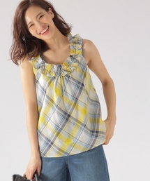 BAYFLOW／チェックノースリーブブラウス 18SS