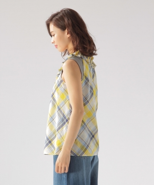 BAYFLOW（ベイフロー）の「BAYFLOW／チェックノースリーブブラウス 18SS（シャツ/ブラウス・レディース・ピンク/イエロー・MEDIUM/SMALL）」の14枚目の写真