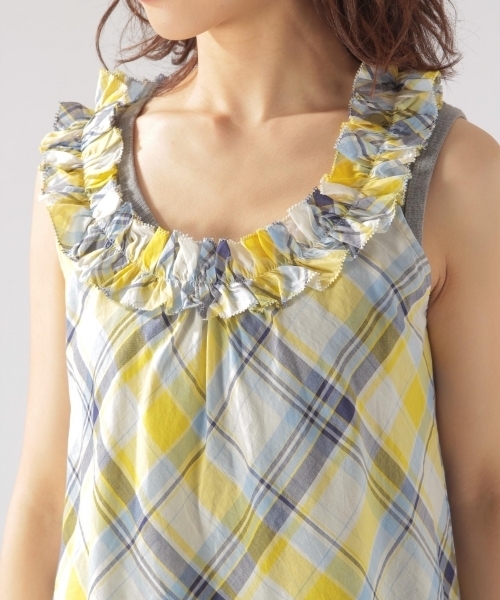 BAYFLOW（ベイフロー）の「BAYFLOW／チェックノースリーブブラウス 18SS（シャツ/ブラウス・レディース・ピンク/イエロー・MEDIUM/SMALL）」の13枚目の写真