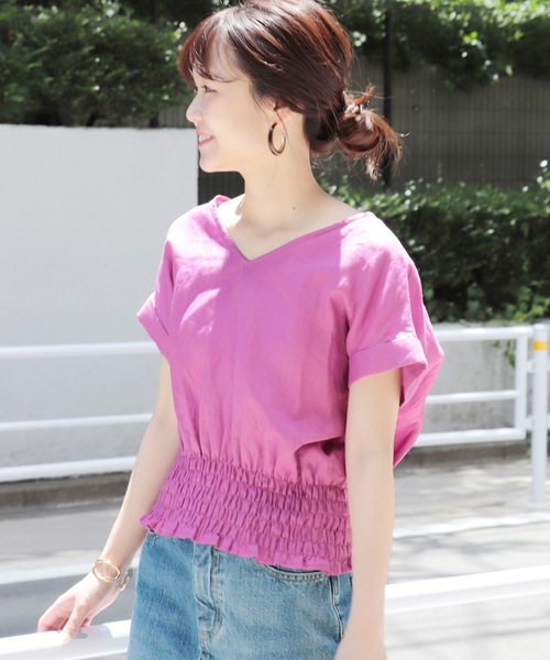 JOURNAL STANDARD(ジャーナルスタンダード)の「《WEB限定》JS+e40リネンブラウス◆(シャツ/ブラウス・レディース・ホワイト/ブラック/パープル/オレンジ系その他・FREE)」の1枚目の写真