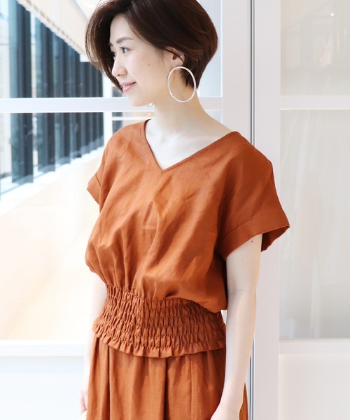 JOURNAL STANDARD(ジャーナルスタンダード)の「《WEB限定》JS+e40リネンブラウス◆(シャツ/ブラウス・レディース・ホワイト/ブラック/パープル/オレンジ系その他・FREE)」の4枚目の写真