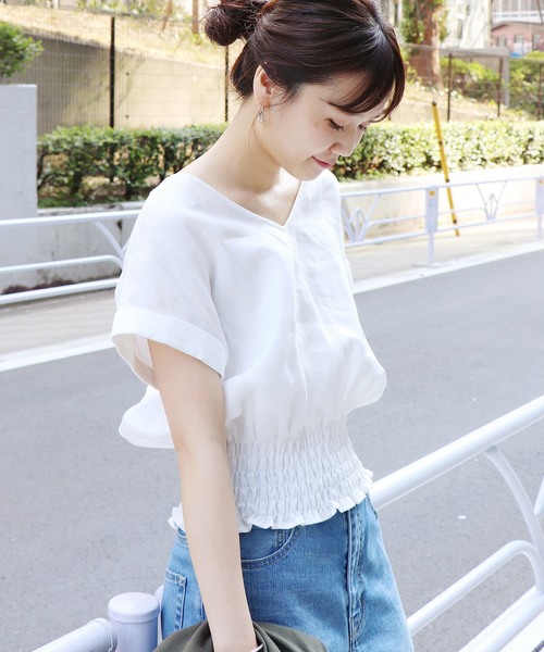 JOURNAL STANDARD(ジャーナルスタンダード)の「《WEB限定》JS+e40リネンブラウス◆(シャツ/ブラウス・レディース・ホワイト/ブラック/パープル/オレンジ系その他・FREE)」の2枚目の写真