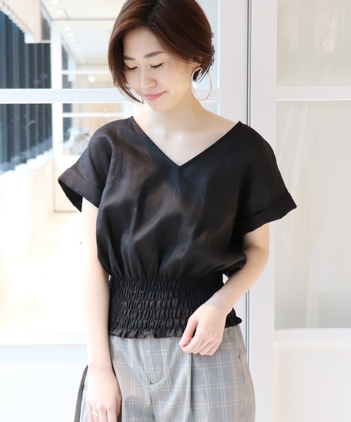 JOURNAL STANDARD(ジャーナルスタンダード)の「《WEB限定》JS+e40リネンブラウス◆(シャツ/ブラウス・レディース・ホワイト/ブラック/パープル/オレンジ系その他・FREE)」の3枚目の写真