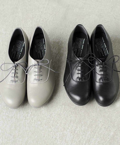 chausser(ショセ)の「「TRAVELSHOESbychausser」レザーレースアップウエッジソールシューズ(レインシューズ・レディース・ブラック/グレー・37/38/39/36/40)」の7枚目の写真