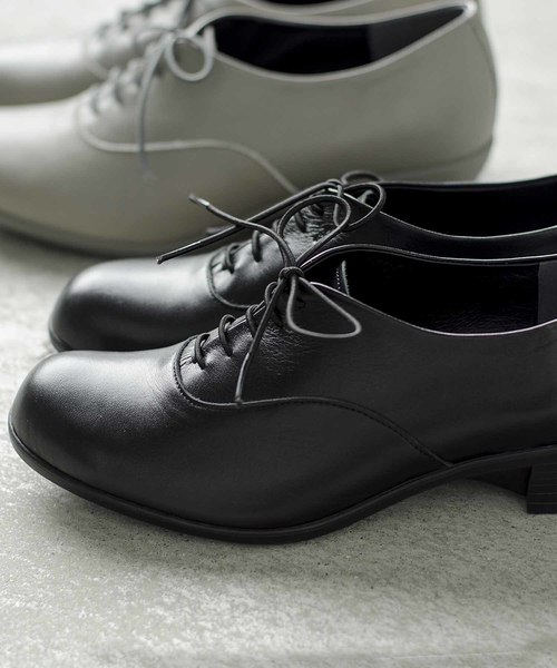 chausser(ショセ)の「「TRAVELSHOESbychausser」レザーレースアップウエッジソールシューズ(レインシューズ・レディース・ブラック/グレー・37/38/39/36/40)」の8枚目の写真