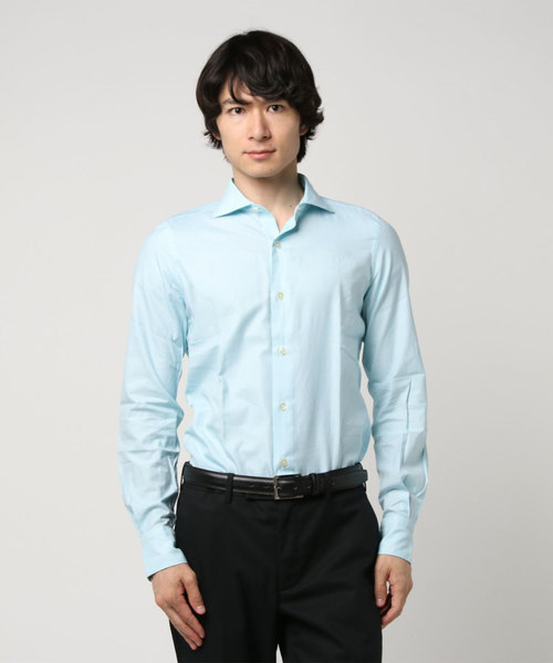 Finamore(フィナモレ)の「Finamore ホリゾンタルカラーシャツ ZANTE/SEATTLE(シャツ/ブラウス・メンズ・ピンク/ターコイズブルー・40/38)」の1枚目の写真