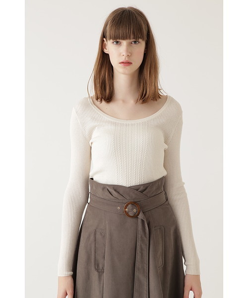 JILL STUART（ジルスチュアート）の「ベルリブニット（ニット/セーター・レディース・ホワイト/パープル/ブルー/ネイビー・FREE）」の2枚目の写真