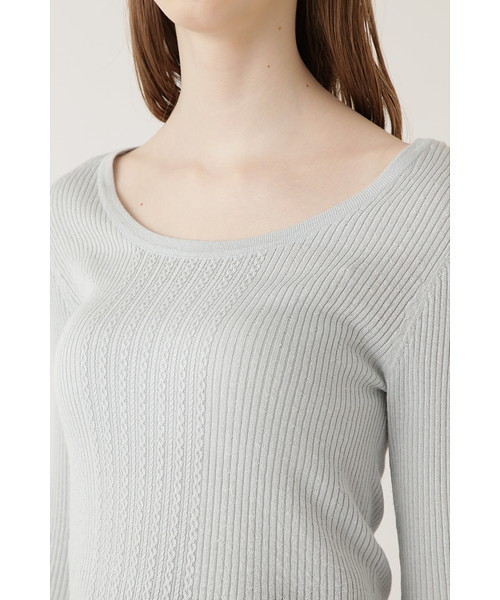 JILL STUART（ジルスチュアート）の「ベルリブニット（ニット/セーター・レディース・ホワイト/パープル/ブルー/ネイビー・FREE）」の6枚目の写真