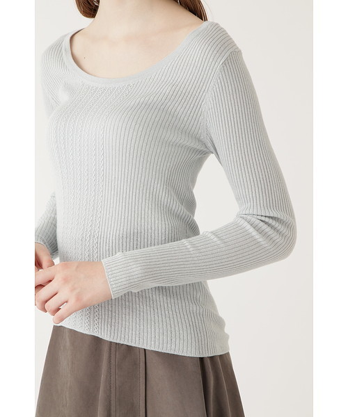 JILL STUART（ジルスチュアート）の「ベルリブニット（ニット/セーター・レディース・ホワイト/パープル/ブルー/ネイビー・FREE）」の7枚目の写真