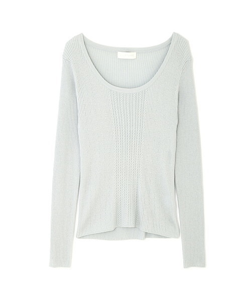 JILL STUART（ジルスチュアート）の「ベルリブニット（ニット/セーター・レディース・ホワイト/パープル/ブルー/ネイビー・FREE）」の8枚目の写真